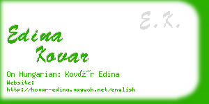 edina kovar business card